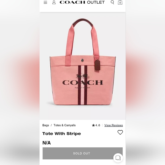 NWT - Coach - Canvas Tote Stripe - Picture 11 of 11